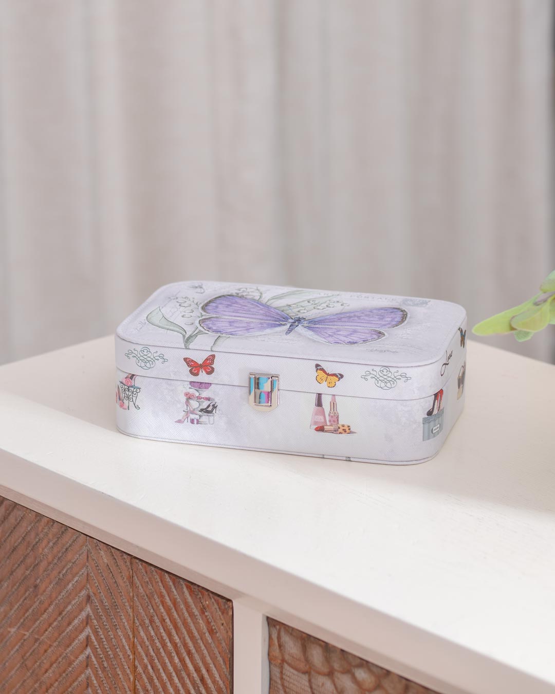 Butterfly Jewellery Organizer Box - Purple
