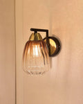 Ribbed Amber Glow Wall Light