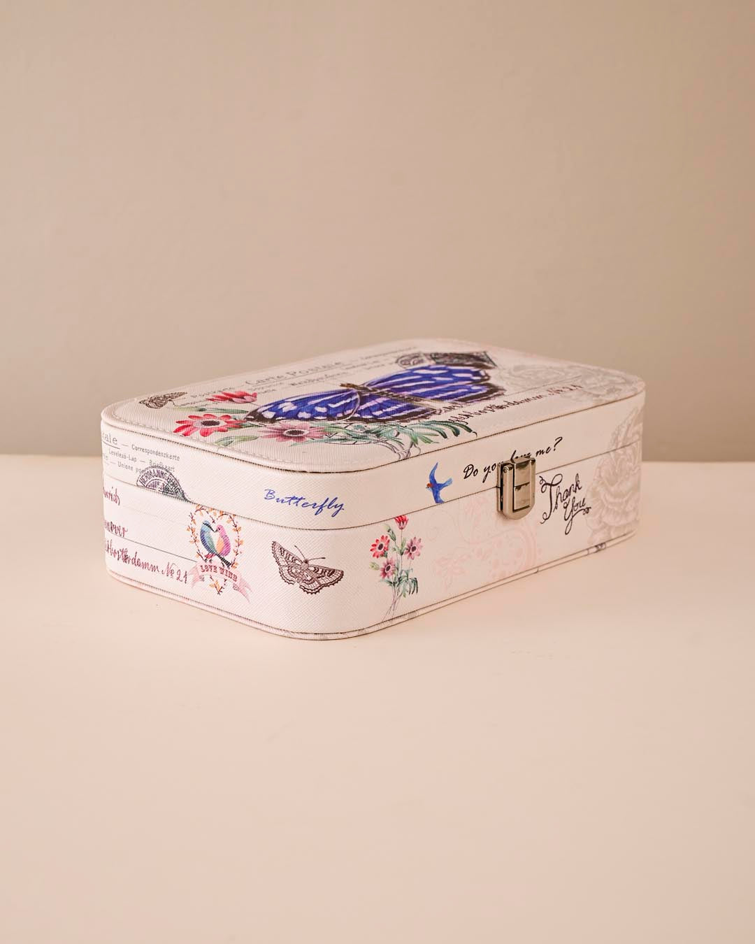 Butterfly Jewellery Organizer Box - Blue